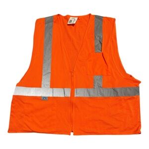 Pyramex Safety Vest RVZ2120X2 Type R Class 2 Orange Mesh Breakaway Size 2XL
